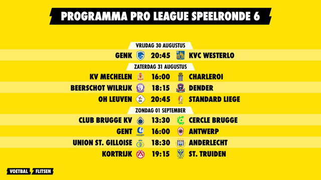 programma pro league speelronde 6