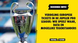 Verdeling Europese tickets in de Jupiler Pro League: wie speelt waar, data en mogelijke tegenstanders