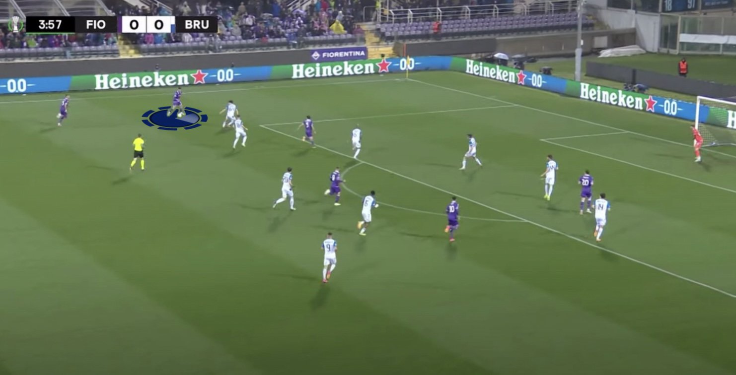 screenshots van tv van fiorentina - club brugge conference league