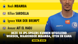 Deze 10 JPL-spelers kunnen uitgeleend worden, waaronder Mbamba, Oyen en Kana