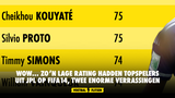 Wow... Zo’n lage rating hadden topspelers uit JPL op FIFA 14, twee enorme verrassingen