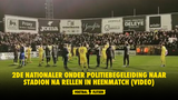 HEVIG! 2de Nationaler onder politiebegeleiding naar stadion na rellen in heenmatch (VIDEO)