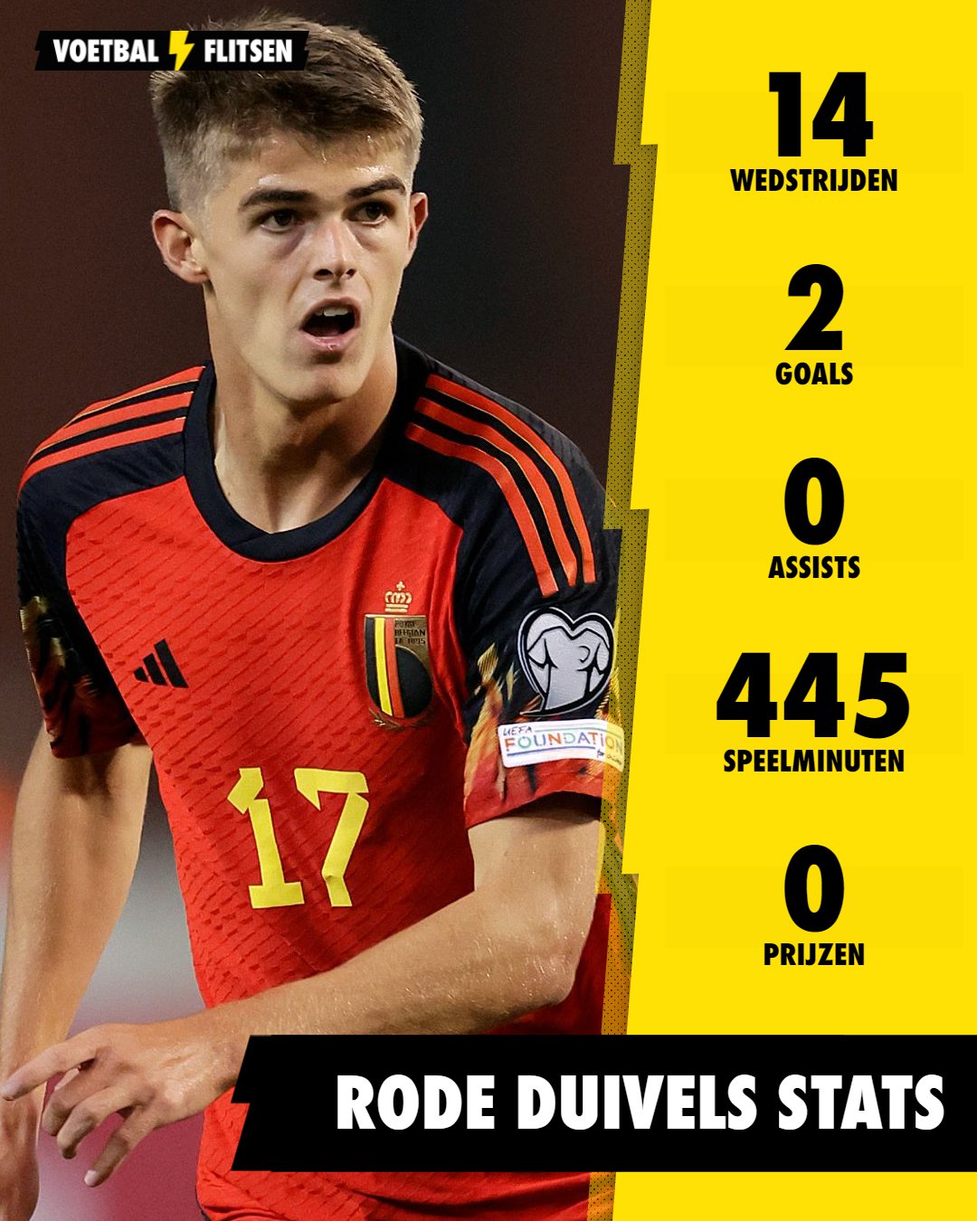 Statistieken van De Ketelaere bij de Rode Duivels