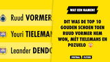 Dit was de top 10 Gouden Schoen toen Ruud Vormer hem won, mét Tielemans en Pozuelo