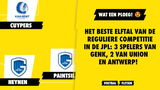 Het beste elftal van de reguliere competitie in de JPL: 3 spelers van Genk, 2 van Union en Antwerp!