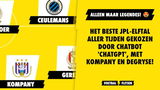 Het beste JPL-elftal aller tijden gekozen door chatbot 'ChatGPT', met Kompany en Degryse!