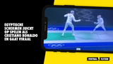Gezien op de Olympische Spelen: Egyptische schermer juicht als Cristiano Ronaldo na overwinning