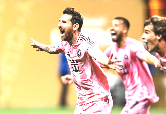Lionel Messi na een goal voor Inter Miami