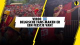 Feestende Belgische fans