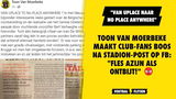 Toon Van Moerbeke post facebook stadion