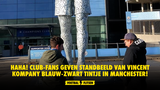 HAHA! Club-fans geven standbeeld van Vincent Kompany blauw-zwart tintje in Manchester!