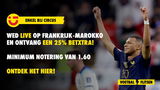 Zet bij bookmaker Circus LIVE in op Frankrijk-Marokko en boek 25% extra winst