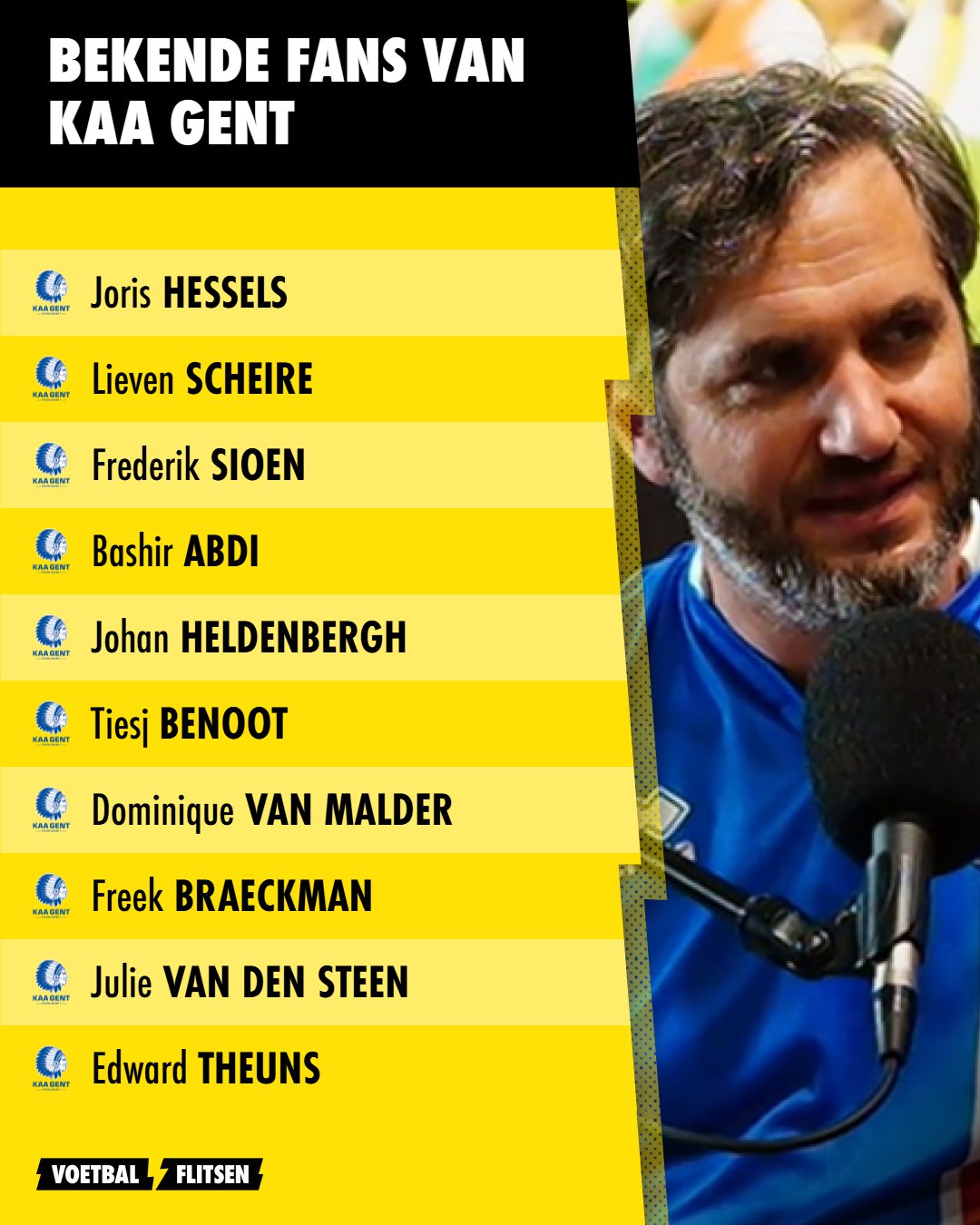 Deze 10 BV's supporteren voor KAA Gent