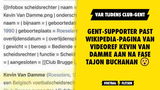 Gent-supporter past Wikipedia-pagina van videoref Kevin Van Damme aan na fase Tajon Buchanan
