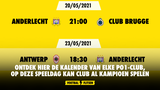 Ontdek hier de kalender van elke PO1-club, op deze speeldag kan Club al kampioen spelen
