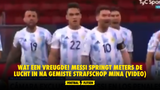 WAT EEN VREUGDE! Messi springt meters de lucht in na gemiste strafschop Mina (VIDEO)