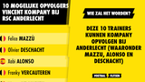Deze 10 trainers kunnen Kompany opvolgen bij Anderlecht (waaronder Mazzu, Alonso en Deschacht)